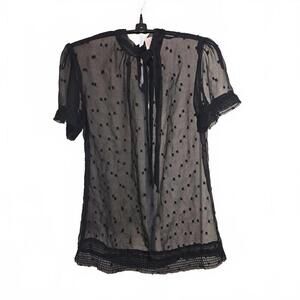 Sheer Black Polka Dot Blouse by Fire Los Angeles